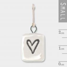 East Of India Mini Hanging Porcelain Heart