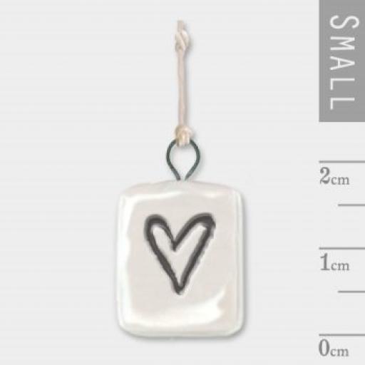 East Of India Mini Hanging Porcelain Heart