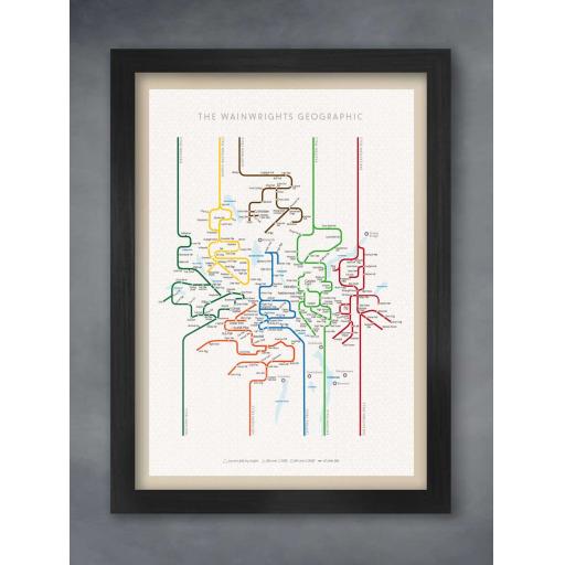 Wainwrights Geographic - Lake District Geometric Framed Print