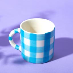 Blue Gingham Design Mug by Sasse & Belle CZQ243_BLUE.jpg