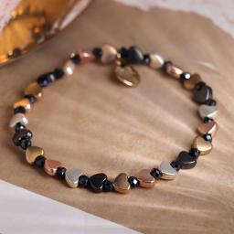 Mixed Metallic Heart and Bead Bracelet.jpg