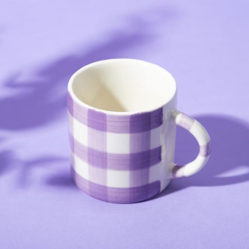 Lilac Gingham Mug by Sass & Belle CZQ244_LILLAC.jpg