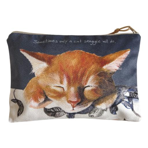 SNUGGLE GINGER CAT ZIP PURSE