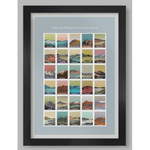 Fells and Waters of the Lake District A3 Framed Print