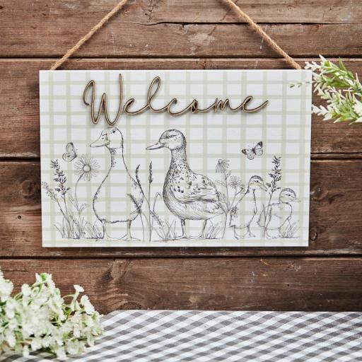 Duck Design Welcome Plaque