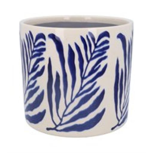 Gisela Graham Blue Leaf Plant Pot