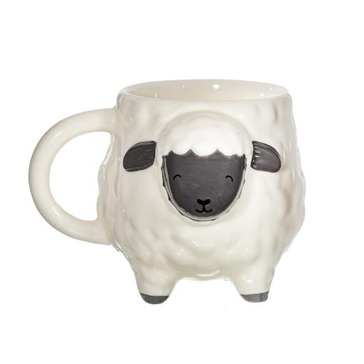 Large Hand Painted Sheep Shaped Mug