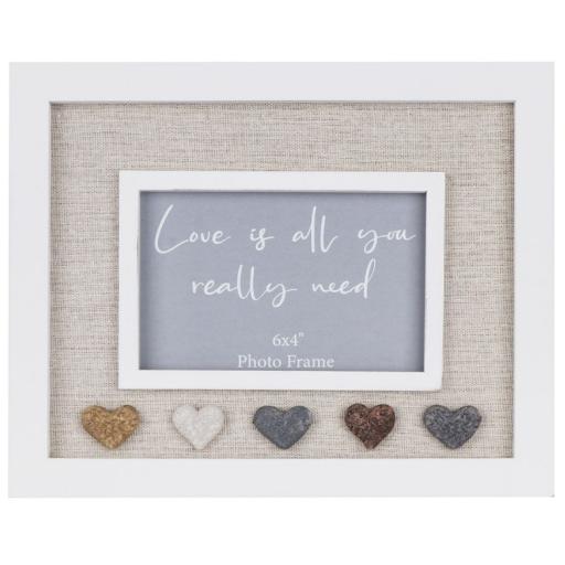 Heart Pebble Photo Frame 6x4"