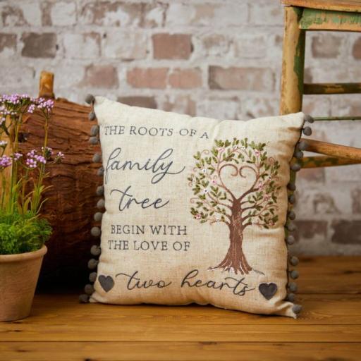 Linen Family Tree Cushion