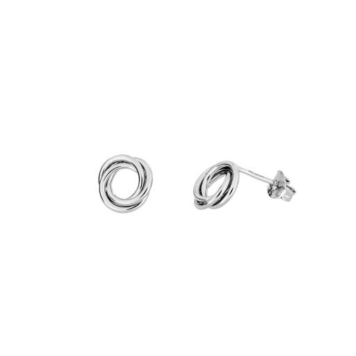 AZENDI STERLING SILVER ENTANGLED LOVE KNOT EARRINGS