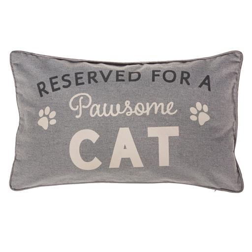 RESERVED FOR A PAWSOME CAT CUSHION