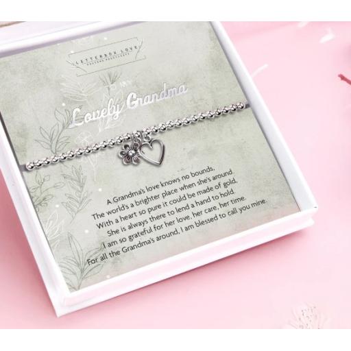 LETTERBOX LOVE LOVELY GRANDMA SILVER PLATED BRACELET