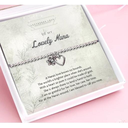 LETTERBOX LOVE LOVELY NANA SILVER PLATED BRACELET