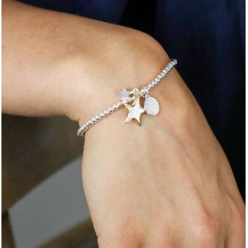 Faux Gold and Silver Plated Shell Double Star Bracelet 2.png