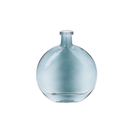 Blue Glass Disc Shaped Bud Vase