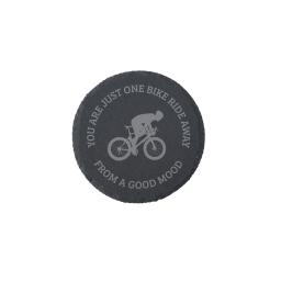 You Are Just One Bike Ride Round Slate Coaster.jpg