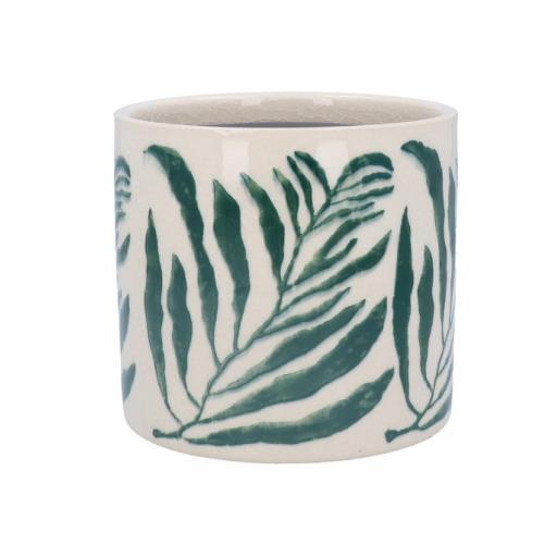 GREEN BRANCH DESIGN CERAMIC POT COVER BY GISELA GRAHAM