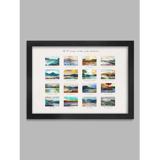 16 LAKES A3 FRAMED PRINT