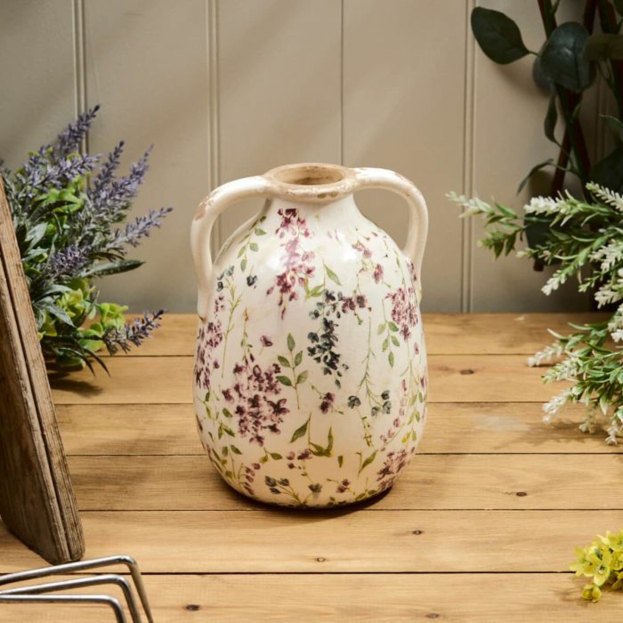 Distressed Decorative Large Floral Urn .jpg