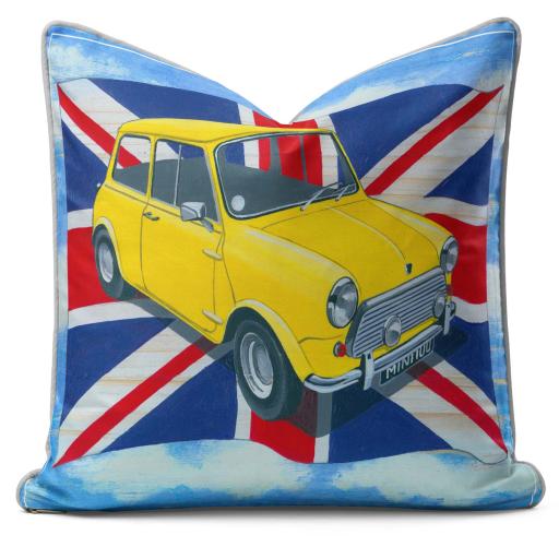 CLASSIC BRITISH MINI CAR CUSHION