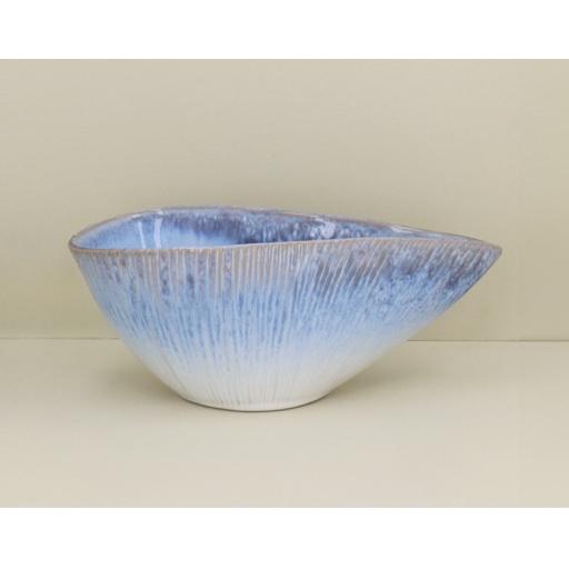 BLUE OMBRE SHELL BOWL ORNAMENT LARGE