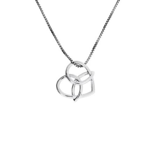 AZENDI STERLING SILVER CELTIC TRINITY HEART PENDANT