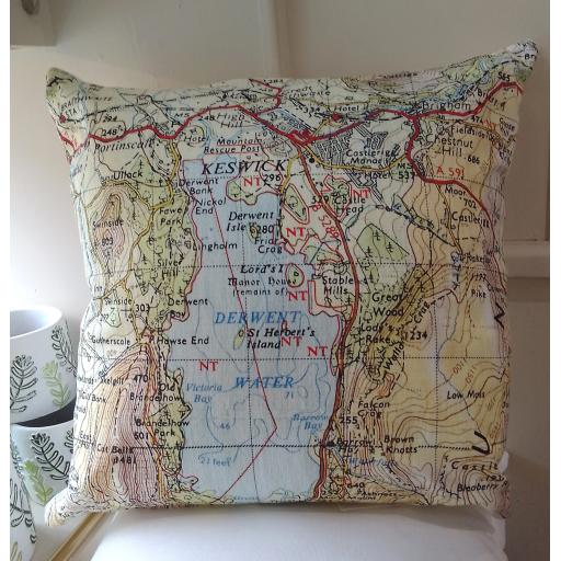 KESWICK ORDNANCE SURVEY MAP CUSHION