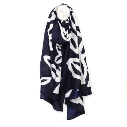 Navy Leaf Block Line Scarf.jpg