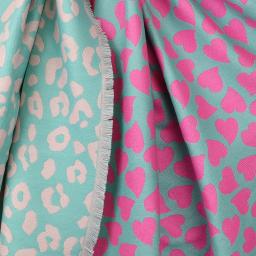Bright Pink, Aqua and Neon Green mix star and animal print scarf 2.jpg