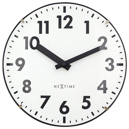 NEXTIME DUOMO MINI DOMED GLASS WALL OR TABLE CLOCK WHITE 20CM