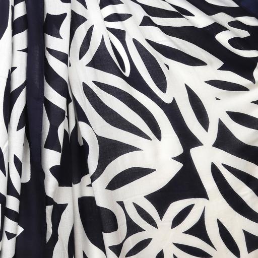 Navy Leaf Block Line Scarf 2.jpg