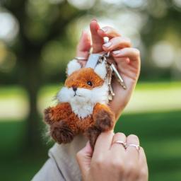 Autumn Plush Fox Keyring by Wrendale 2.jpg
