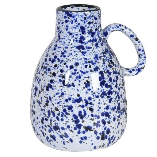BLUE AND WHITE SPOTTY VASE