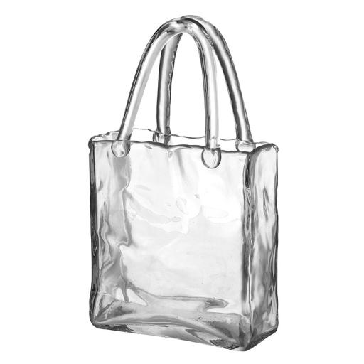 CLEAR GLASS BAG VASE