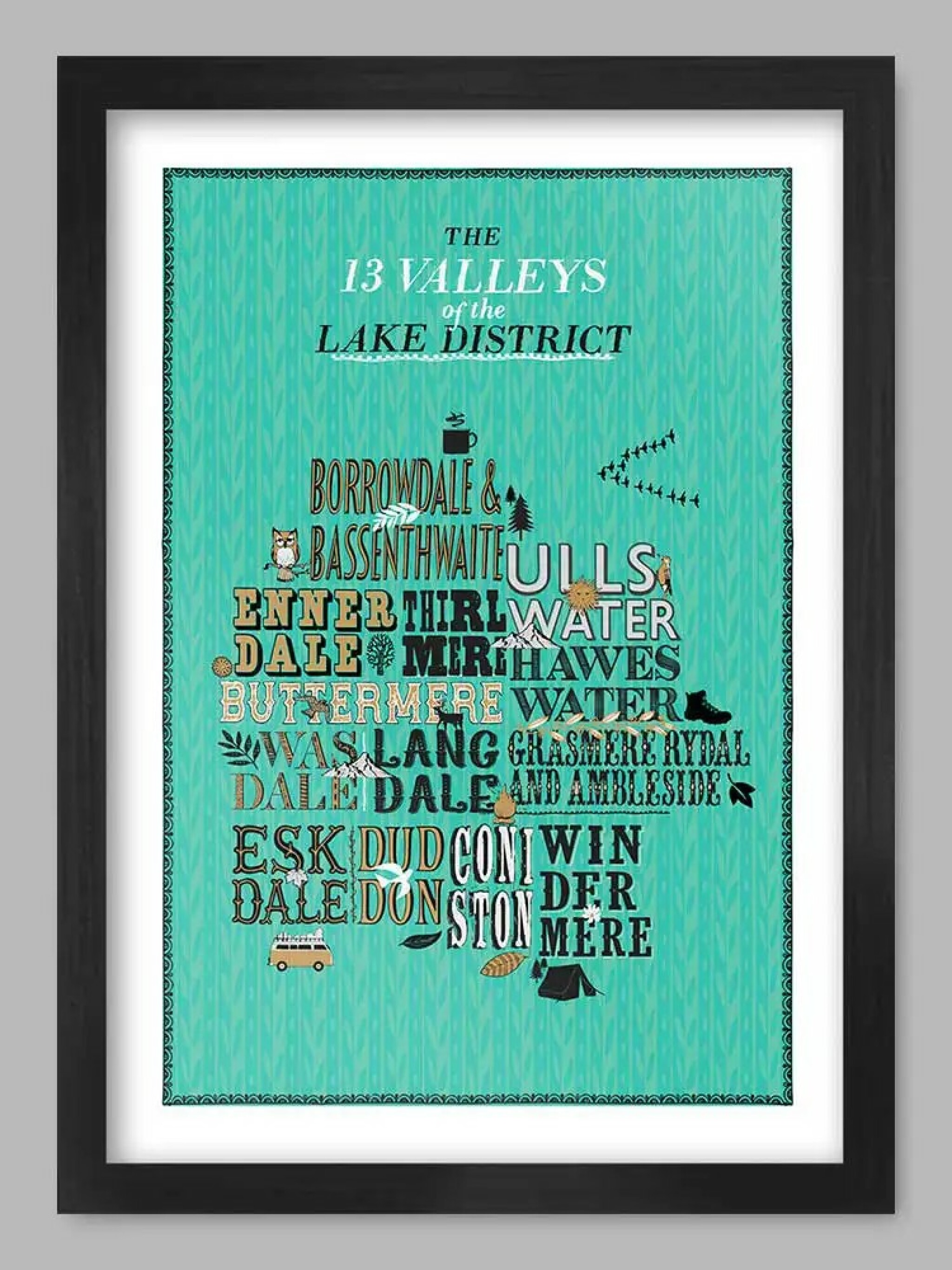 13 Valleys of the Lake District A3 Print.jpg