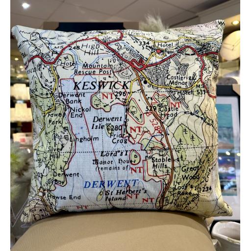 KESWICK ORDNANCE SURVEY MAP CUSHION