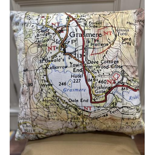 GRASMERE ORDNANCE SURVEY MAP CUSHION