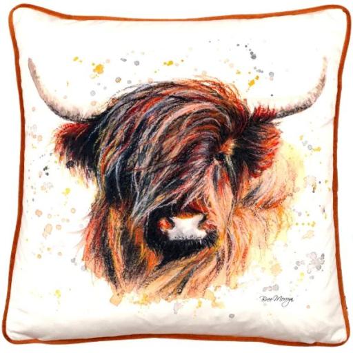 DONN CUSHION, HIGHLAND COW BY MALINI