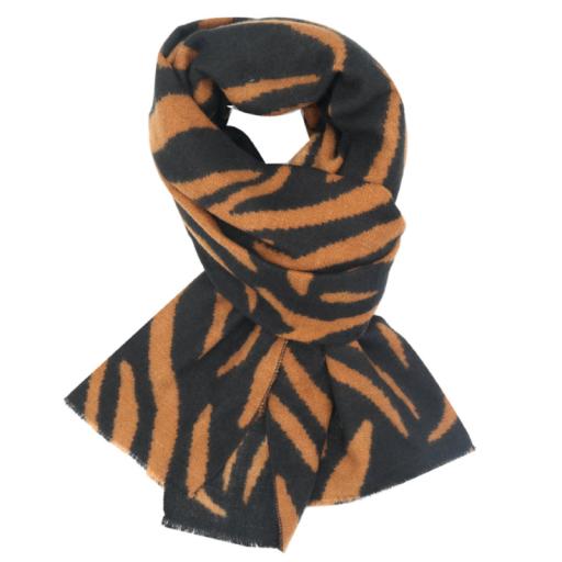 BOLD ANIMAL PRINT BROWN SCARF