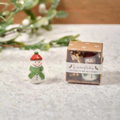 TINY BOXED DECORATIVE SNOWMAN