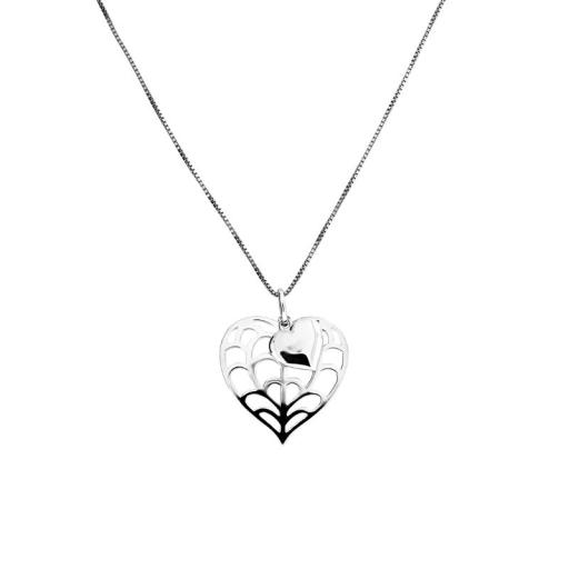 SILVER HEART OF YORKSHIRE, DOUBLE HEART PENDANT