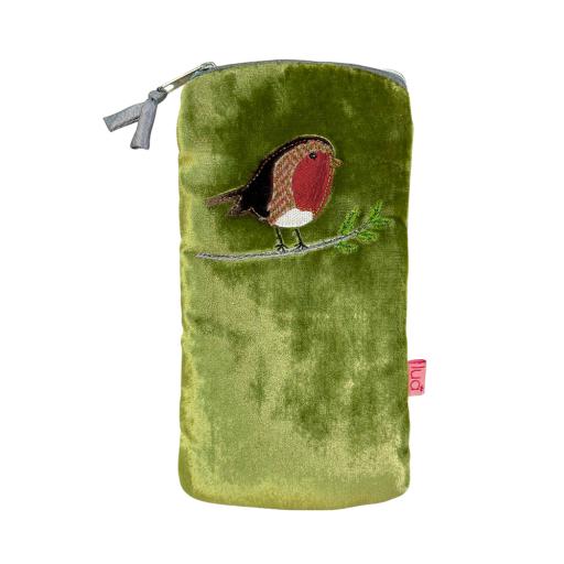 ROBIN SOFT GLASSES PURSE IN OLIVE GREEN