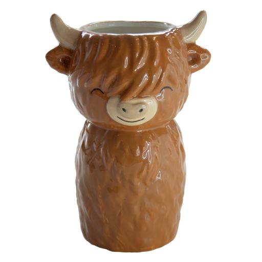 HIGHLAND COW SHAPED VASE