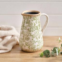 Toile De Jouy Jug in Green with handle.jpg