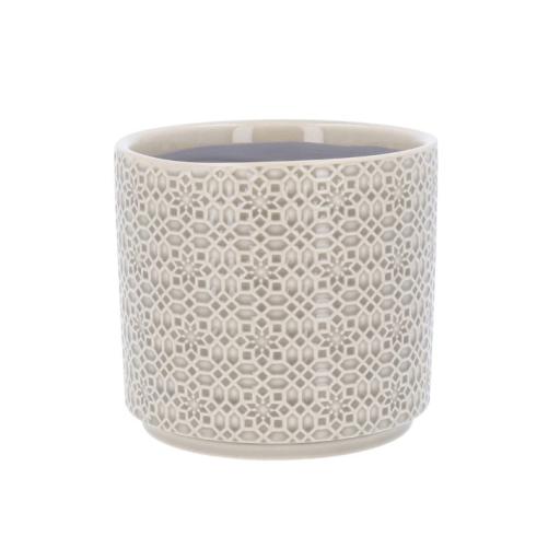 GREY TILE SMALL  POT COVER BY GISELA GRAHAM