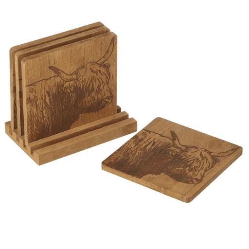 HIGHLAND COW COASTER SET