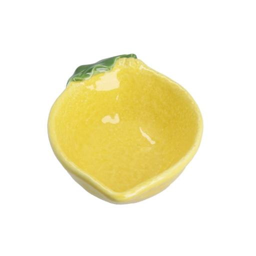 STONEWARE SMALL LEMON SHAPED DISH BY GISELA GRAHAM