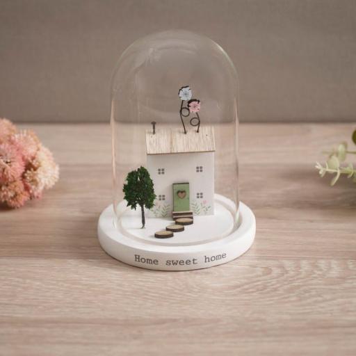 HOME SWEET HOME SENTIMENT GLASS DOME ORNAMENT