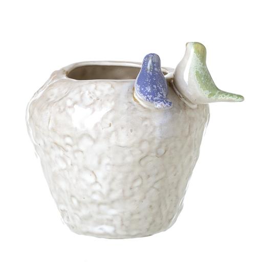 Ceramic Pot with Birds