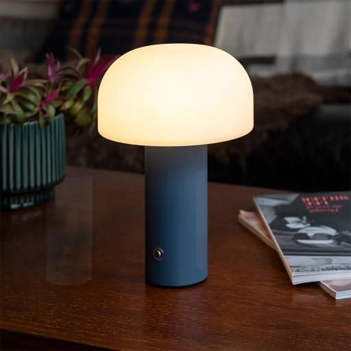 USB RECHARGEABLE MUSHROOM LAMP IN BLUE
